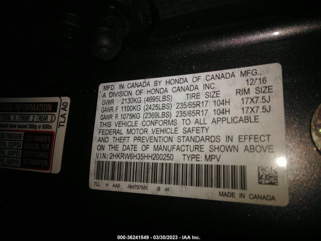Honda CR-V LX 2017 2HKRW6H35HH200250 Image 9