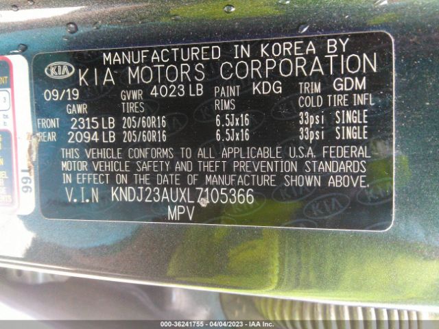 KNDJ23AUXL7105366 KIA SOUL LX