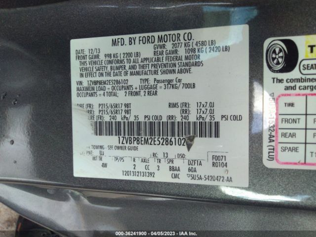 1ZVBP8EM2E5286102 Ford Mustang V6