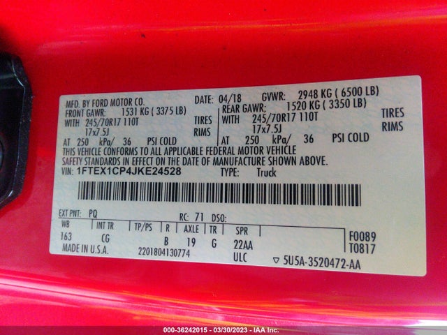 Ford F150 2018 1FTEX1C94JKE24528 Image 9