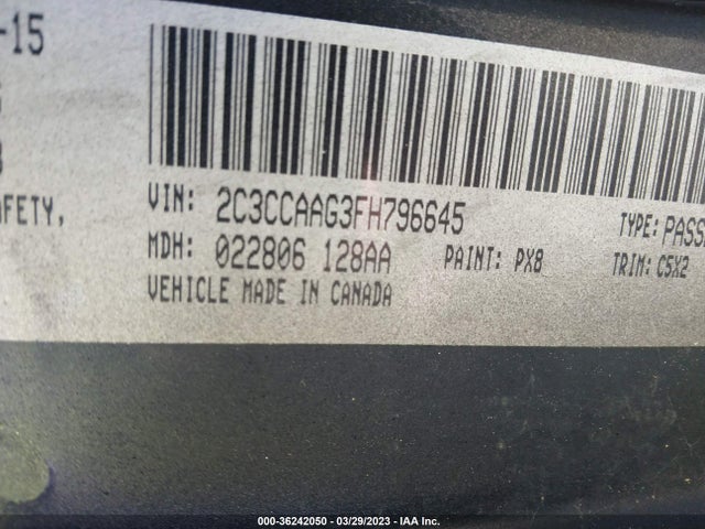 2C3CCAAG3FH796645 Chrysler 300 Limited