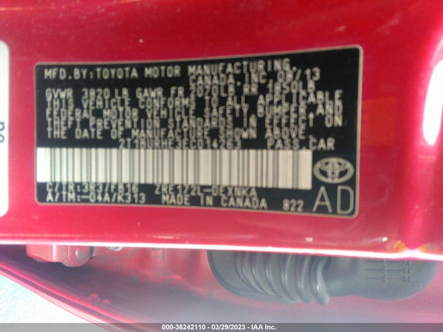 Toyota Corolla L/le/s/s Plus/le Plus 2014 2T1BURHE3EC014263 Image 9