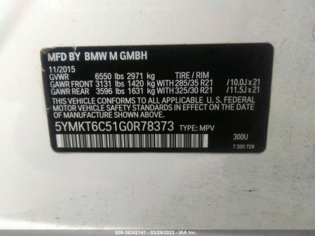 5YMKT6C51G0R78373 BMW X5 M