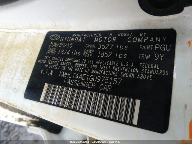 Hyundai ACCENT SE 2016 KMHCT4AE1GU975157 Image 10