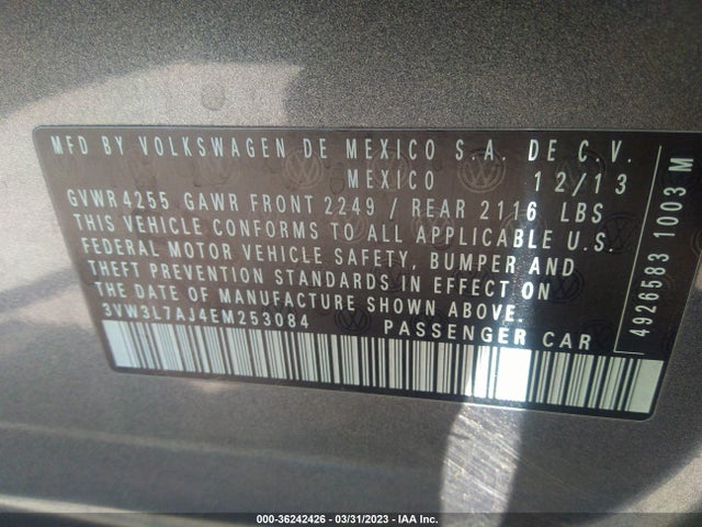 3VW3L7AJ4EM253084 Volkswagen Jetta Sedan Tdi