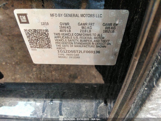 Chevrolet MALIBU LT 2020 1G1ZD5ST2LF069136 Image 9