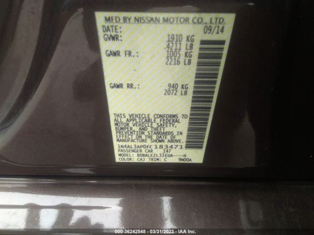 1N4AL3AP0FC183471 Nissan Altima 2.5 S