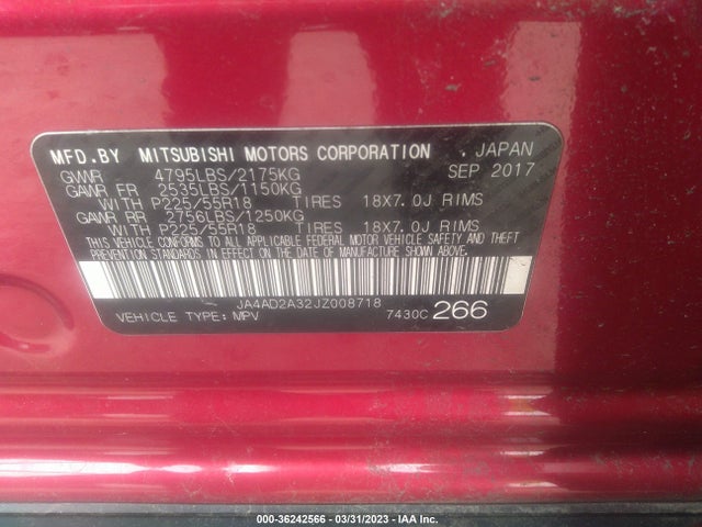 JA4AD2A32JZ008718 Mitsubishi Outlander Es