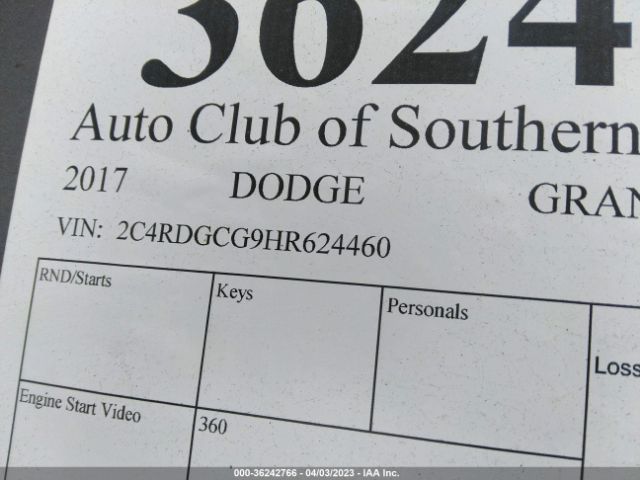 2C4RDGCG9HR624460 Dodge Grand Caravan Sxt