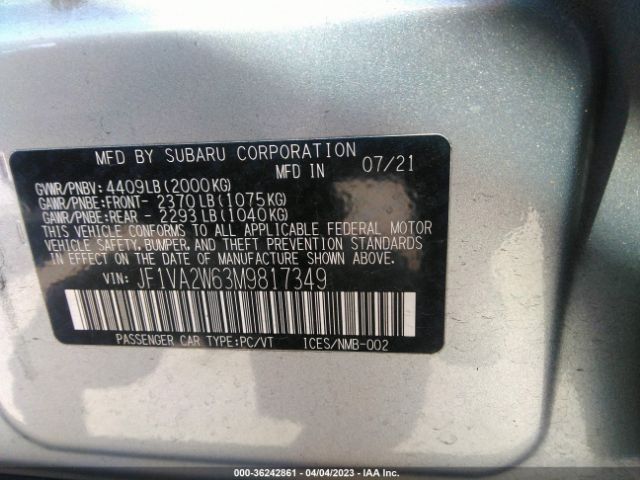 JF1VA2W63M9817349 Subaru Wrx Sti Limited