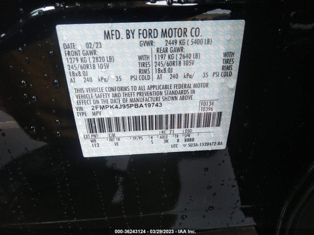 Ford Edge Sel/st-line 2023 2FMPK4J95PBA19743 Image 10