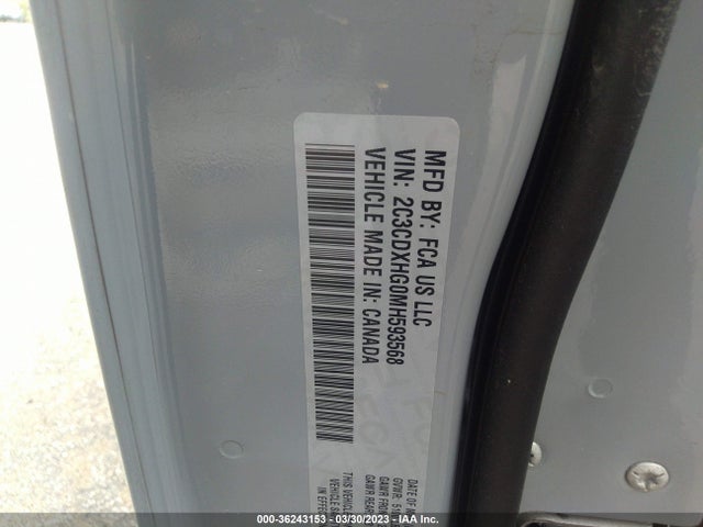 2021 DODGE CHARGER GT VIN: 2C3CDXHG0MH593568