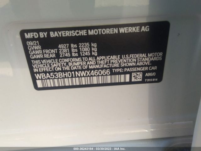 WBA53BH01NWX46066 BMW 5 Series 530i