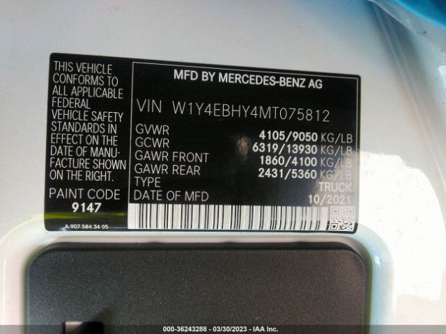 W1Y4EBHY4MT075812 Mercedes-Benz SPRINTER CARGO VAN