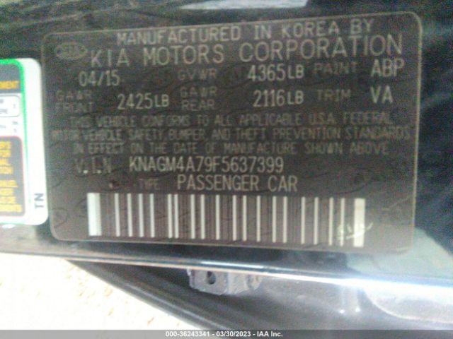 KNAGM4A79F5637399 KIA Optima Lx