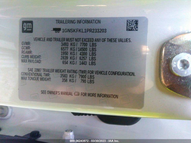 Chevrolet Suburban Premier 2023 1GNSKFKL1PR233203 Image 9