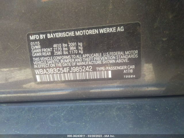 WBA3B3C54FJ985242 BMW 3 Series 328i Xdrive