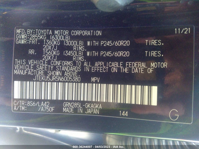 Toyota 4runner Limited 2022 JTEKU5JR5N6005380 Image 11
