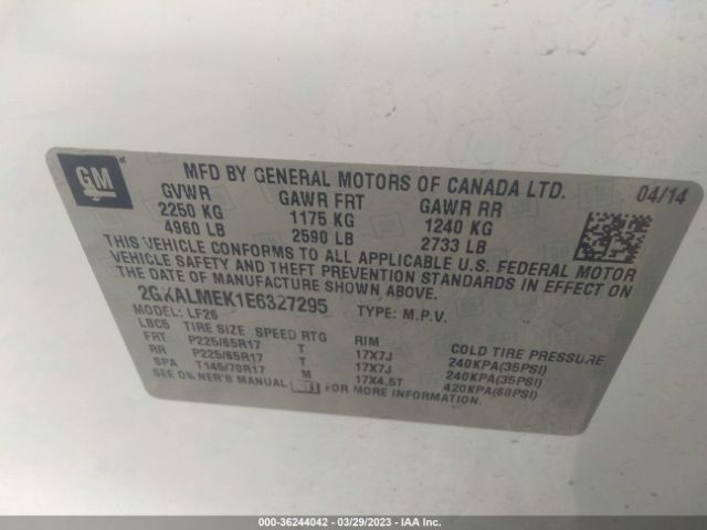 2GKALMEK1E6327295 GMC Terrain Sle
