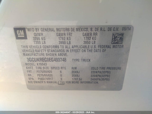 Chevrolet Silverado 1500 Lt 2014 3GCUKREC0EG493748 Image 9