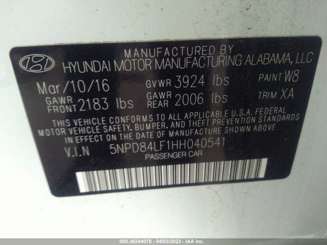 Hyundai ELANTRA SE 2017 5NPD84LF1HH040541 Image 10