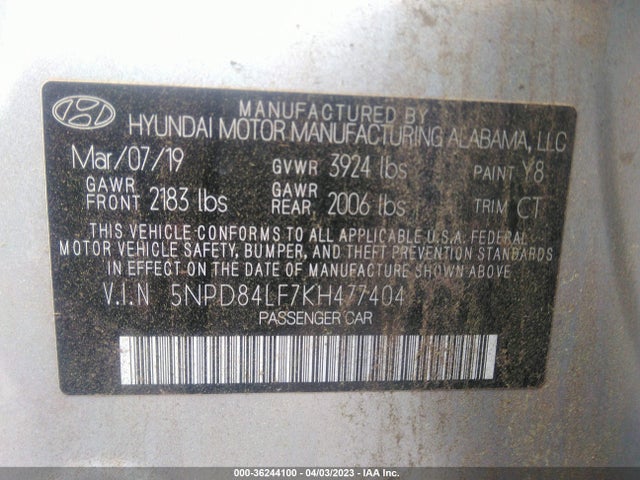 Hyundai ELANTRA SEL 2019 5NPD84LF7KH477404 Image 9