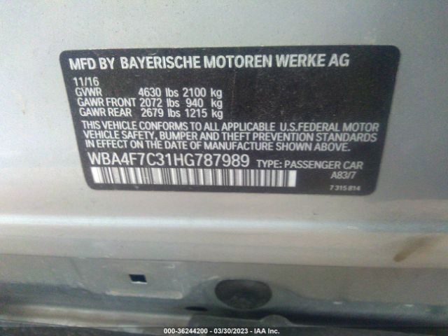 WBA4F7C31HG787989 BMW 4 Series 430i