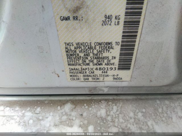 1N4AL3AP3JC480193 Nissan Altima 2.5 Sr