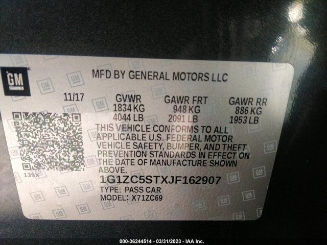 Chevrolet MALIBU LS 2018 1G1ZC5STXJF162907 Image 10