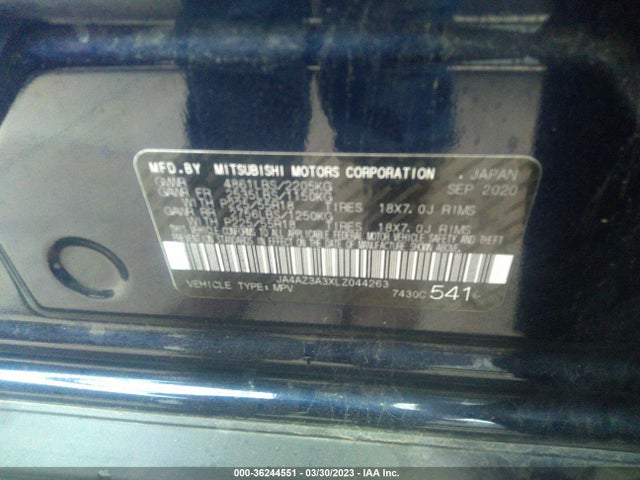 JA4AZ3A3XLZ044263 Mitsubishi Outlander Es/se/sel/le/sp