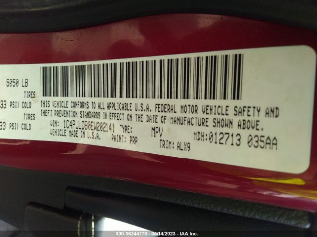1C4PJLDB0EW202141 Jeep Cherokee Limited
