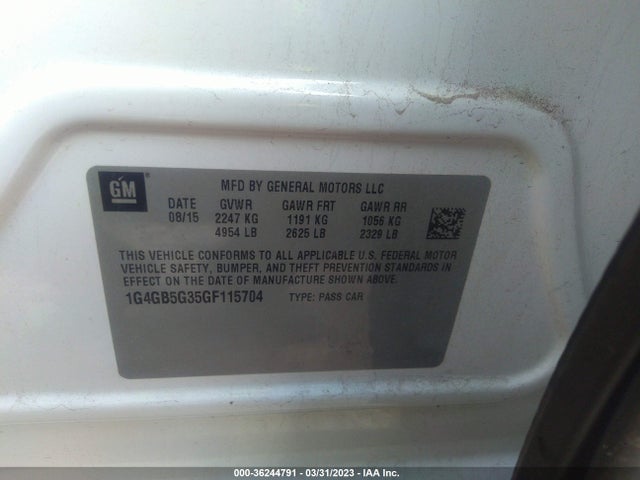 Buick Lacrosse 2016 1G4GB5G35GF115704 Image 9