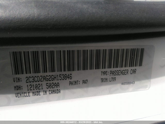 Dodge Challenger Sxt 2016 2C3CDZAG2GH153846 Image 10