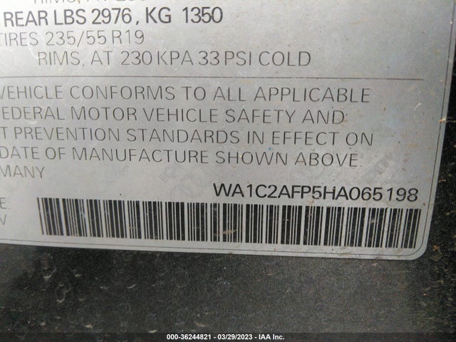 WA1C2AFP5HA065198 Audi Q5 PREMIUM