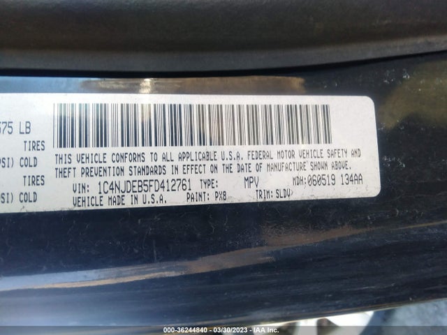 2015 JEEP COMPASS HIGH ALTITUDE EDITION VIN: 1C4NJDEB5FD412761