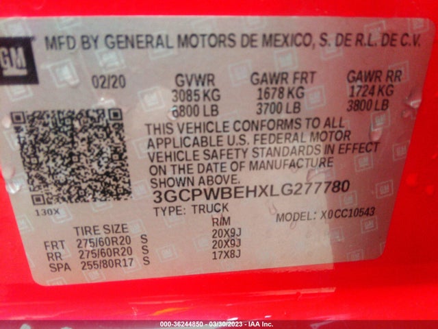 Chevrolet Silverado 1500 Custom 2020 3GCPWBEHXLG277780 Image 9