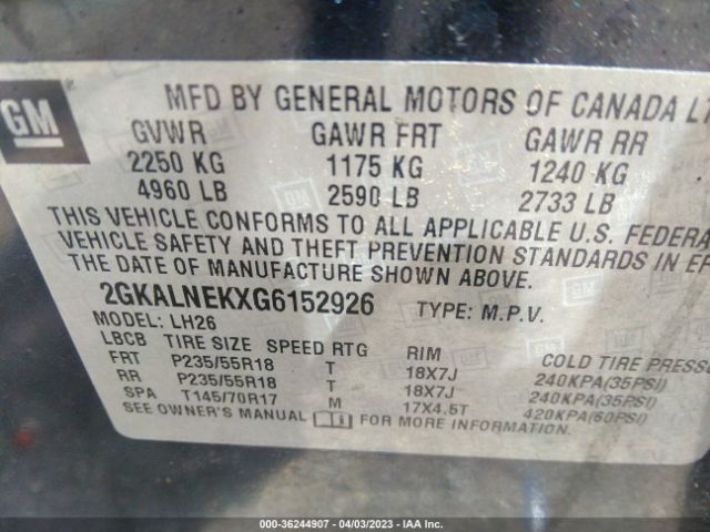 2GKALNEKXG6152926 GMC Terrain Sle