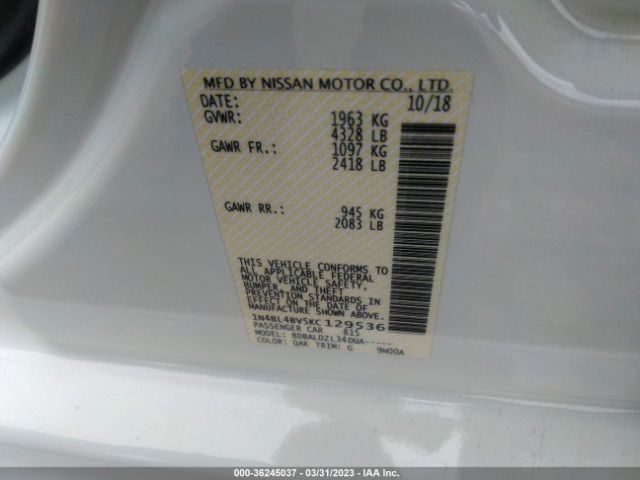 1N4BL4BV5KC129536 Nissan Altima 2.5 S