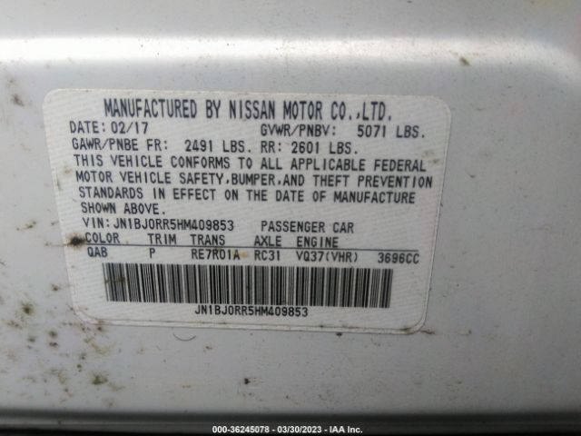 JN1BJ0RR5HM409853 Infiniti QX50