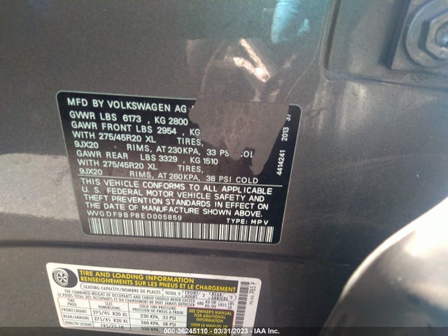WVGDF9BP8ED005859 Volkswagen Touareg R-line