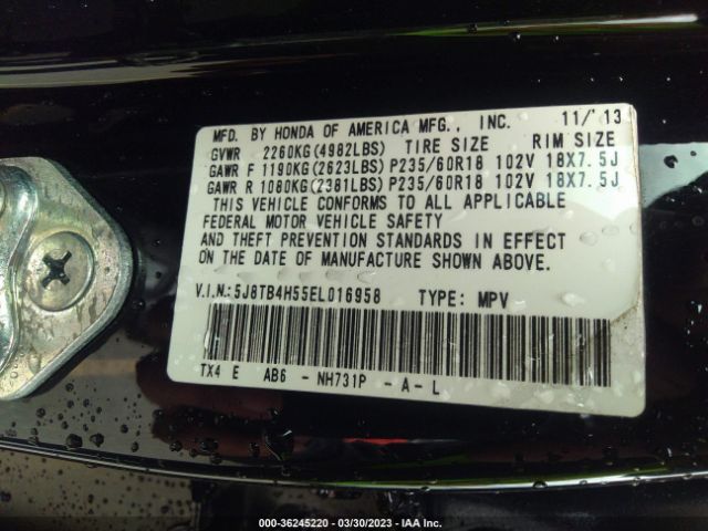 5J8TB4H55EL016958 Acura Rdx Tech Pkg