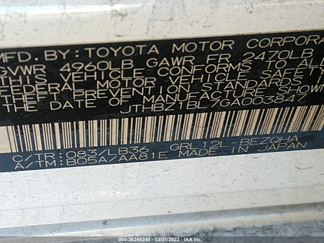 JTHBZ1BL7GA003847 Lexus GS 350