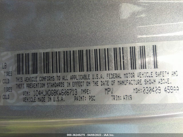 1C4HJXDG8KW606713 Jeep Wrangler Unlimited Sport S