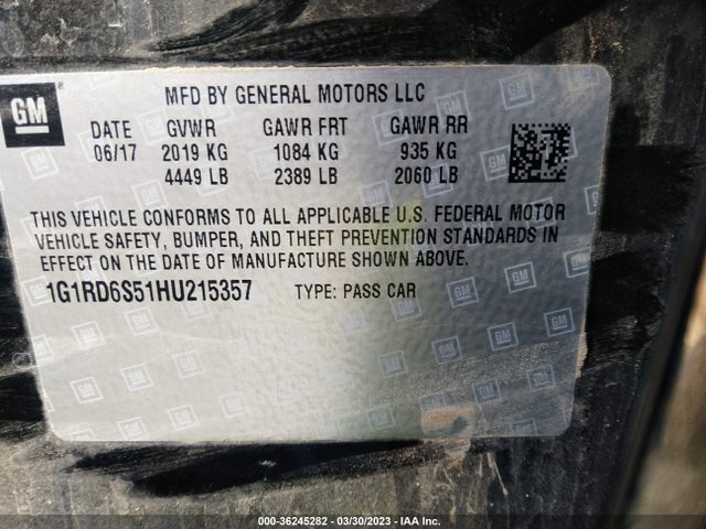 Chevrolet Volt Premier 2017 1G1RD6S51HU215357 Image 10