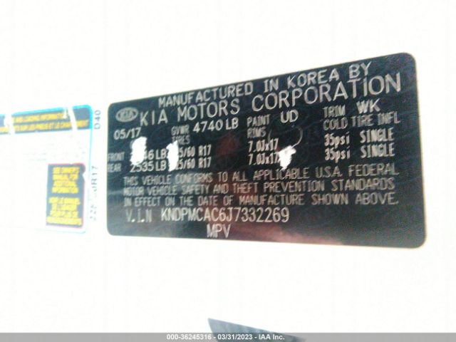 KNDPMCAC6J7332269 KIA Sportage Lx