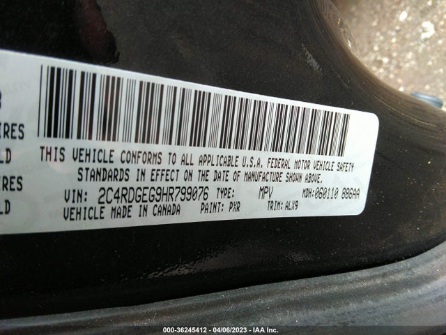Dodge Grand Caravan Gt 2017 2C4RDGEG9HR799076 Image 9