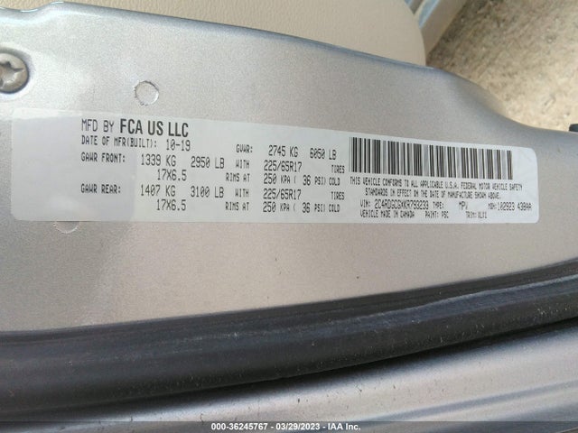 Dodge Grand Caravan Sxt 2019 2C4RDGCGXKR793233 Image 10
