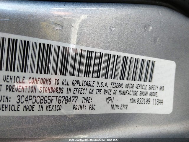 Dodge Journey Sxt 2015 3C4PDCBG5FT678477 Image 9