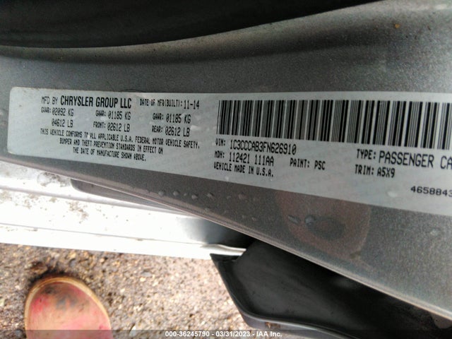 1C3CCCAB3FN626910 Chrysler 200 Limited
