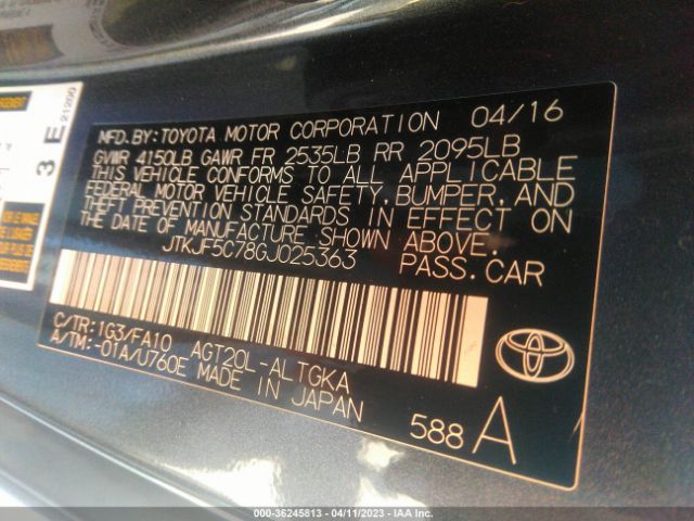 JTKJF5C78GJ025363 Scion TC